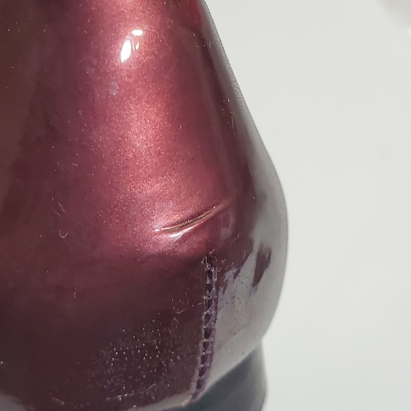 Manolo Blahnik Soussa Burgundy Aubergine Patent Leather D'Orsay Flat Size 38.5 - Picture 11 of 11